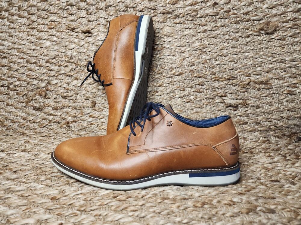 Bull Boxer Shayne Oxfords Men's Size 11 Cognac Brown Leather Dress Shoes